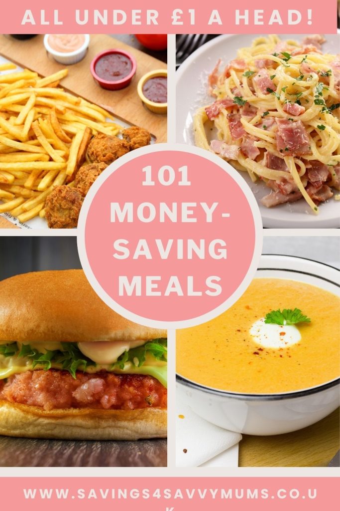These are the cheapest family meals For £1 per head with over 101 money saving family meals for you to choose from and save money by Laura at Savings 4 Savvy Mums 