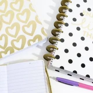 Gold heart notepad with dotty pad notepad