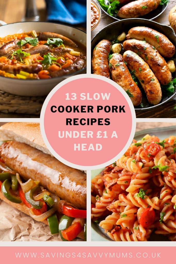 Slow cooker pork is a great budget-friendly family meal that you can put straight into the slow cooker in the morning and pretty much forget all about it in till you get home by Laura at Savings 4 Savvy Mums 