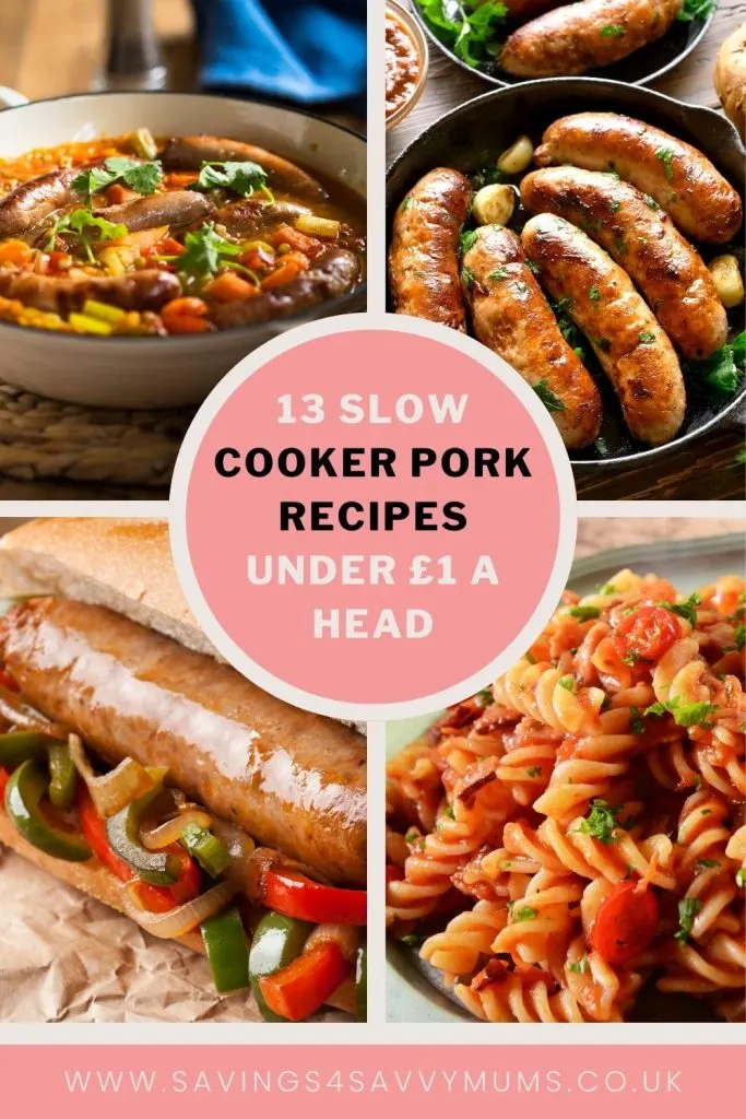 Slow cooker pork is a great budget-friendly family meal that you can put straight into the slow cooker in the morning and pretty much forget all about it in till you get home by Laura at Savings 4 Savvy Mums 