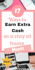 This is how to earn extra cash as a stay at home mum with no experience in the online world. Make money online with these legit ways around the kids by Laura at Savings4SavvyMums.co.uk #MakeMoney #workfromhome #stayathome