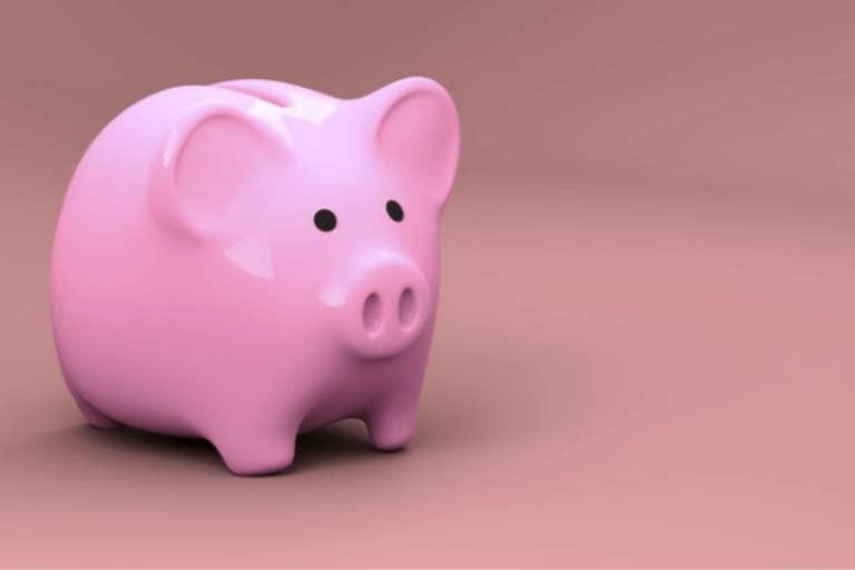 Pink piggy bank