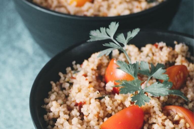 Stir fry with rice and tomamtoes