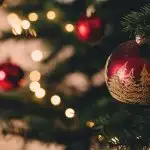 Christmas tree with red and gold baubles