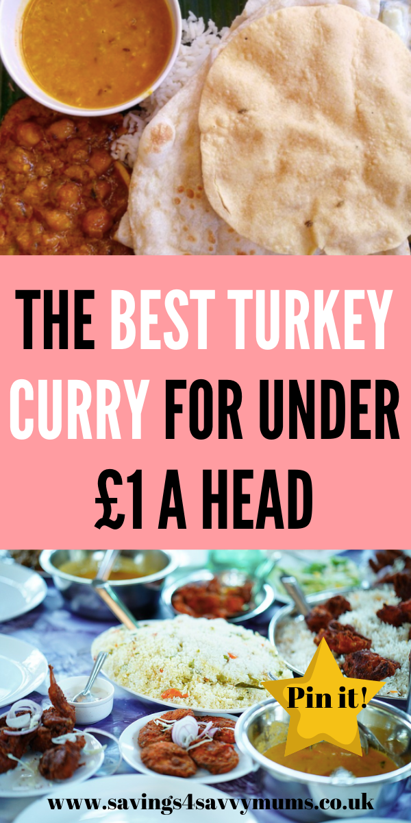 This turkey curry is budget friendly and great for using leftover meat after Christmas. This comes in at under £1 a head for a family of four by Laura at Savings 4 Savvy Mums #turkeycurry #budgetmeals #familymeals