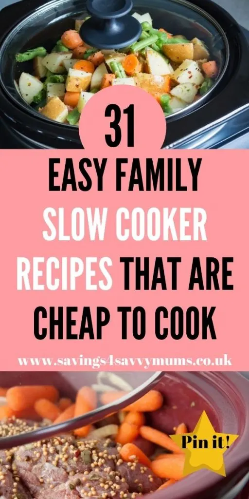 These are the best cheap slow cooker recipes that come in at under £1 a head. They are perfect for the whole family by Laura at Savings 4 Savvy Mums 