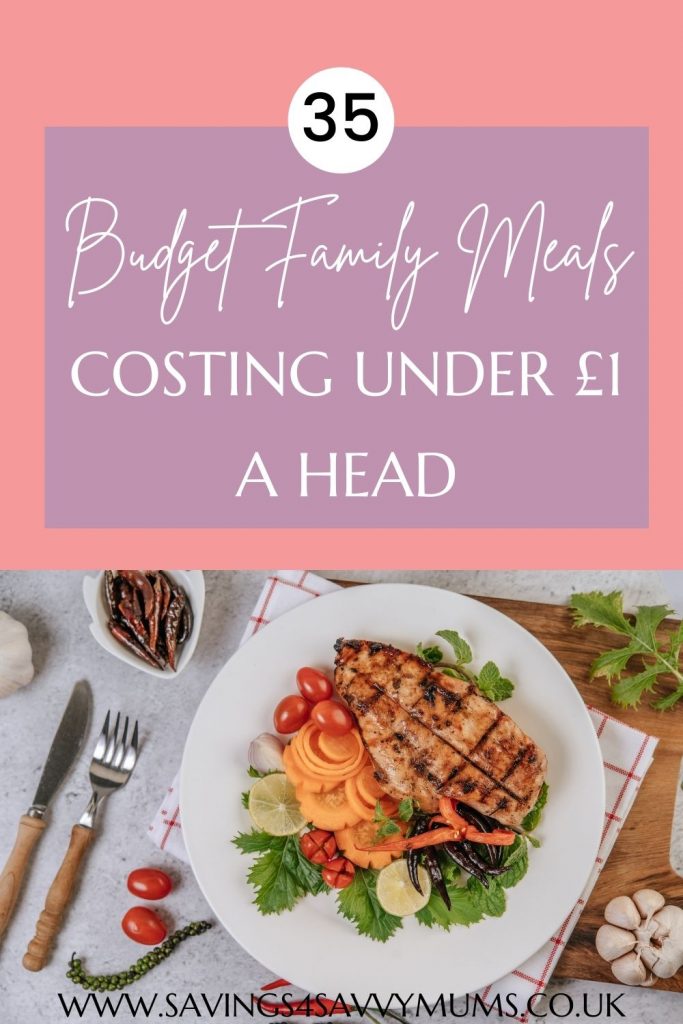 Enjoy one week of meals that come in at under £1 a head for a family of four. These are all family friendly meals that are easy to make by Laura at Savings 4 Savvy Mums 