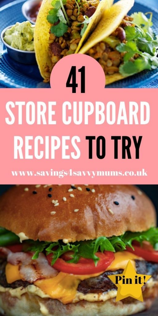 These are the best store cupboard meals that you can use when you are on a budget or trying to fill up your meal plan by Laura at Savings 4 Savvy Mums 
