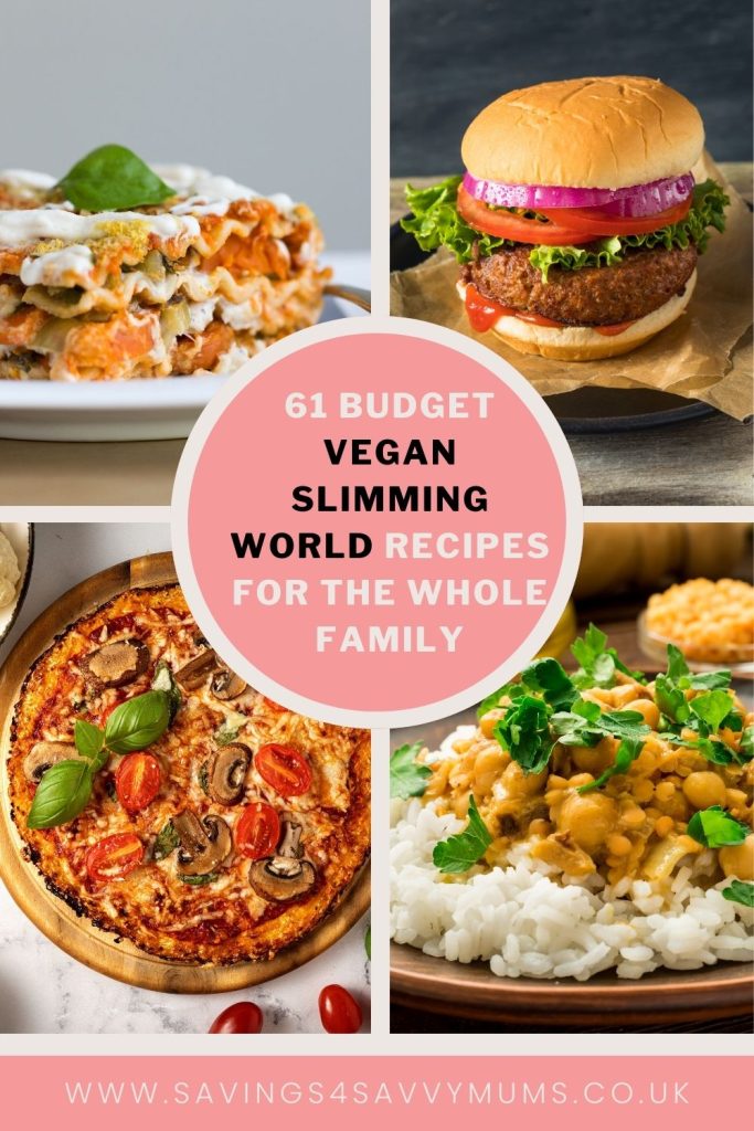 Here are 61 budget vegan Slimming World recipes the whole family will enjoy. Most can be frozen or cooked before you need them by Laura at Savings 4 Savvy Mums 