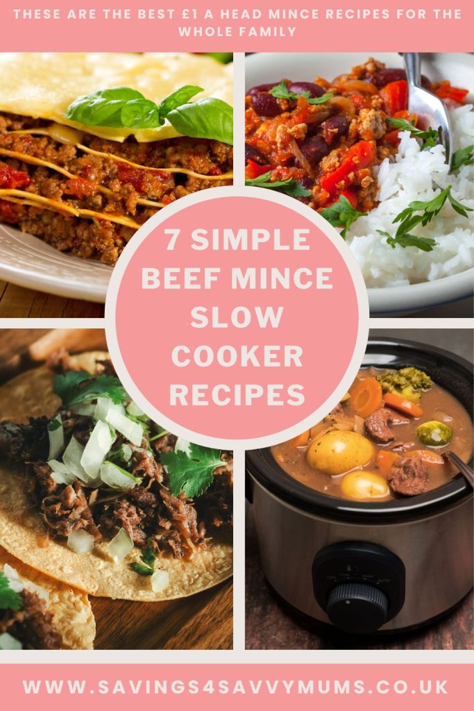 These are the best beef mince slow cooker recipes that are easy to make and cheap to buy. Use your slow cooker for easy meals by Laura at Savings 4 Savvy Mums 