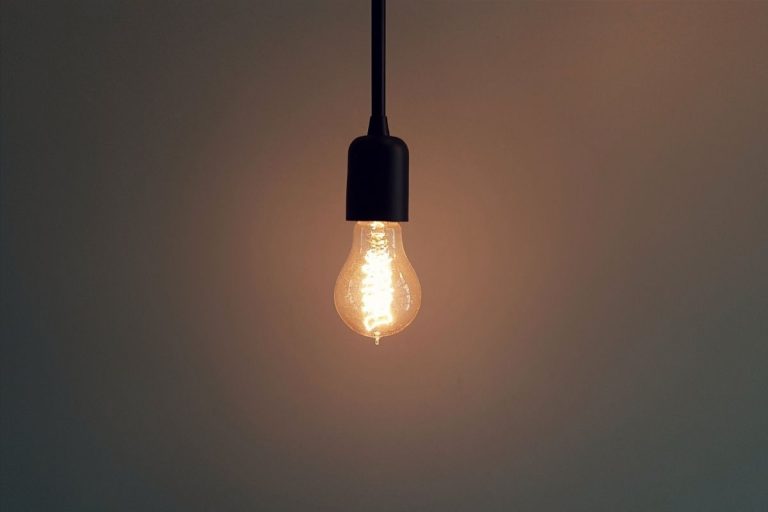 Lightbulb on a background