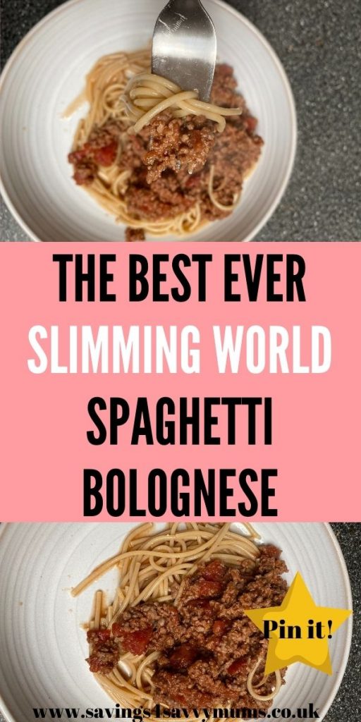 This is the best ever Slimming World spaghetti bolognese that you will ever eat. It tastes delicious and can be slow cooked by Laura at Savings 4 Savvy Mums 