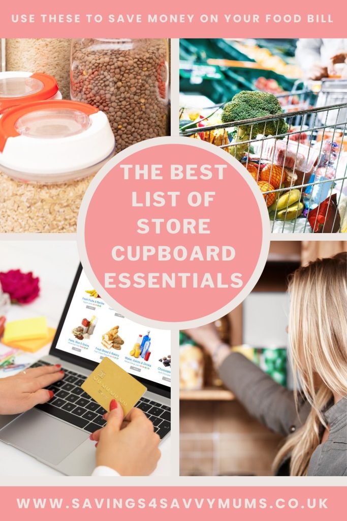 These are the best store cupboard essentials that can help you to save money and make healthy family meals by Laura at Savings 4 Savvy Mums.