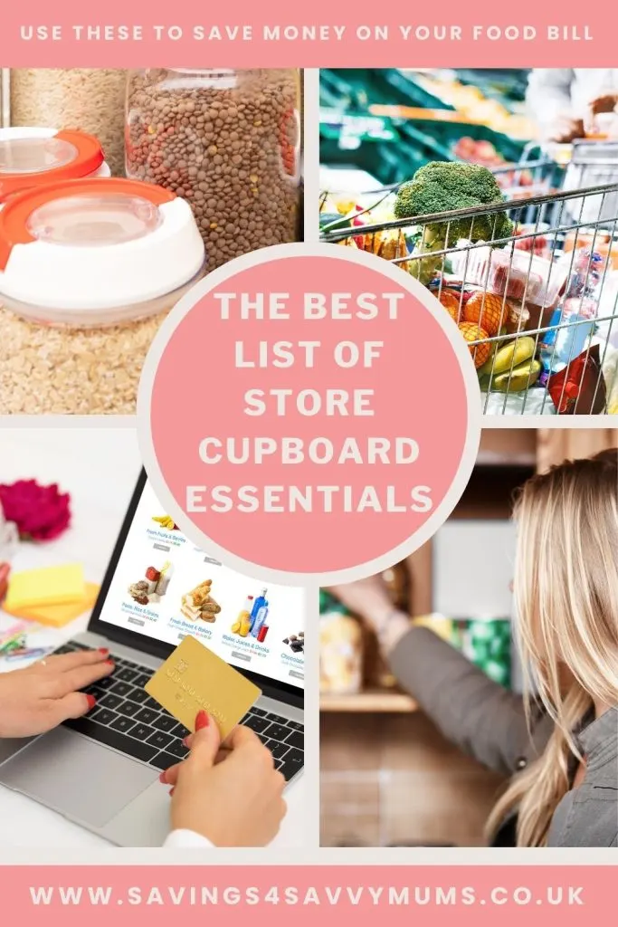 These are the best store cupboard essentials that can help you to save money and make healthy family meals by Laura at Savings 4 Savvy Mums.