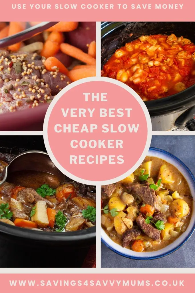 These are the best cheap slow cooker recipes that come in at under £1 a head. They are perfect for the whole family by Laura at Savings 4 Savvy Mums.